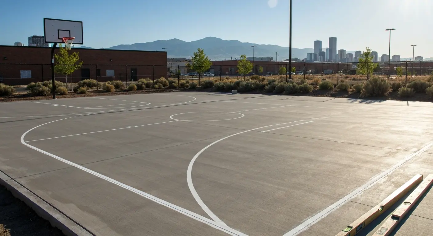 Basketball court concrete