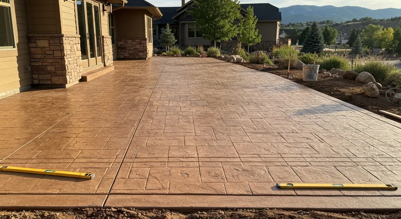 Stamped concrete patio