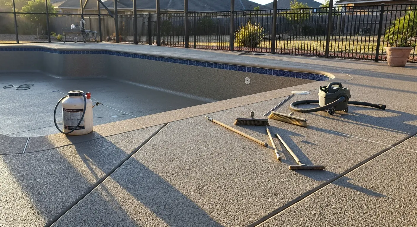 Pool deck concrete