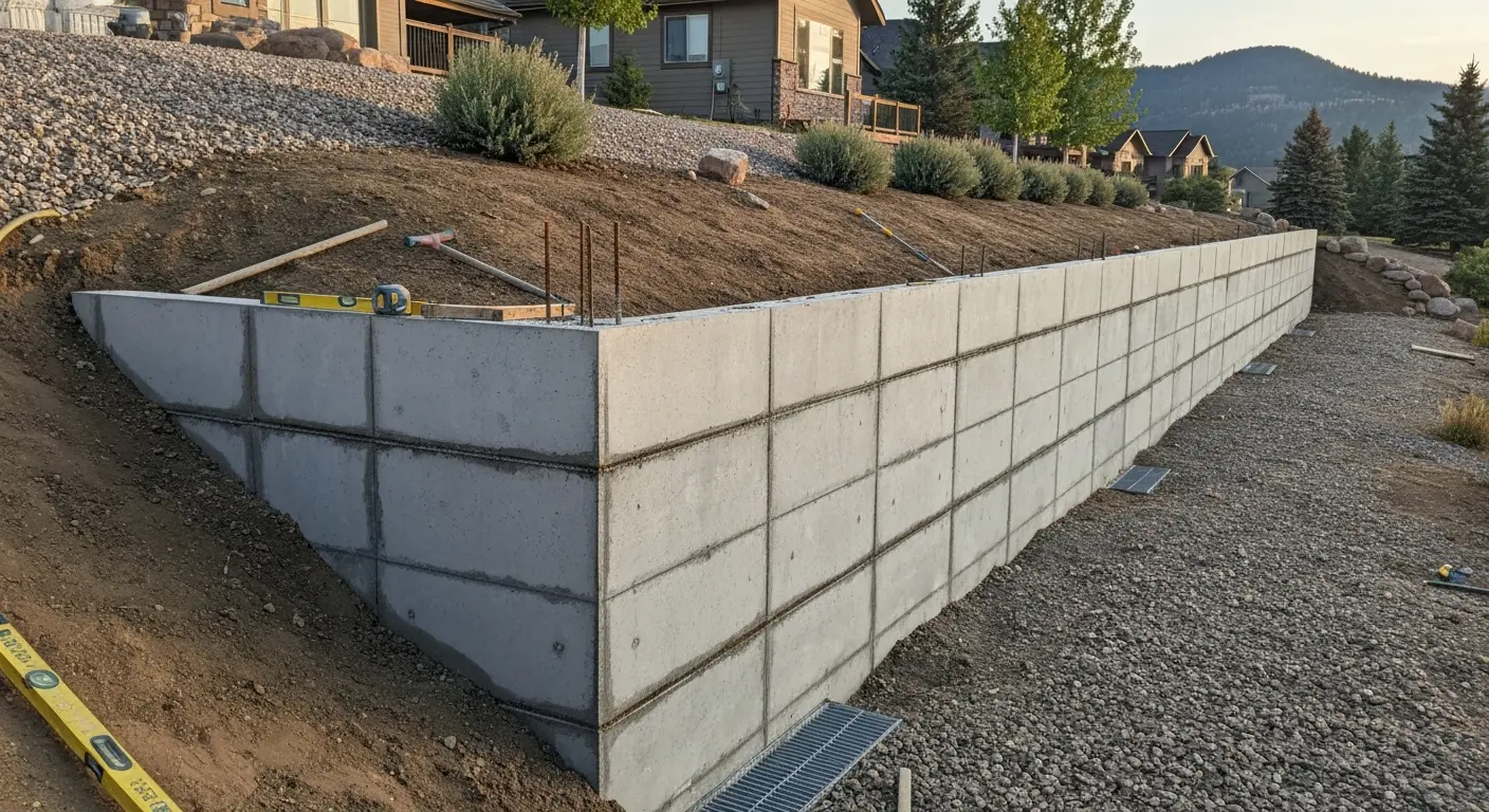 Concrete retaining wall