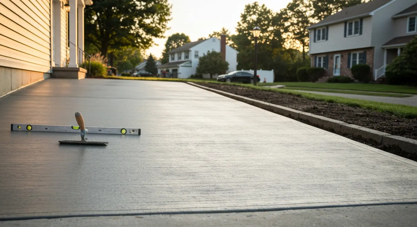 Concrete driveway installation