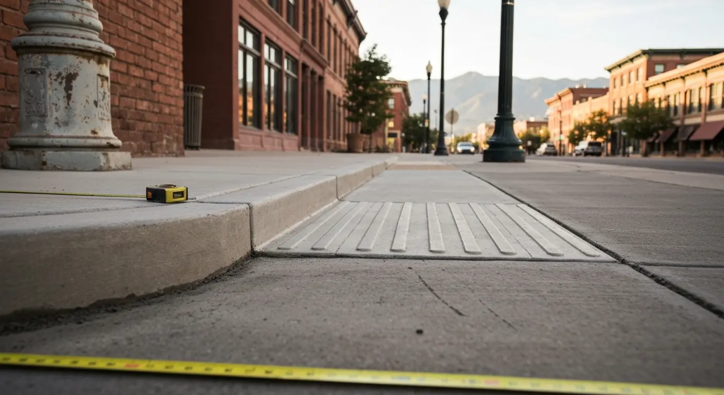 Sidewalk and accessible ramp installation