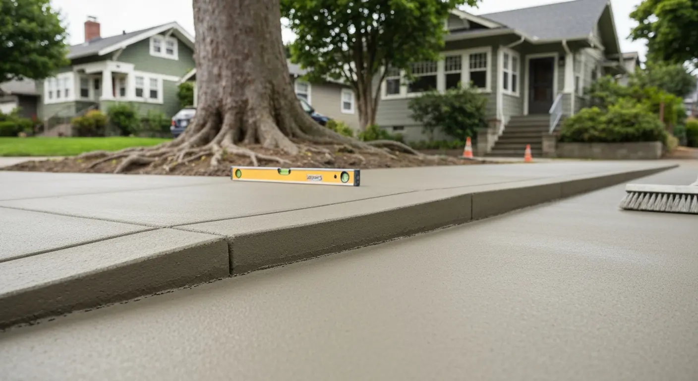 Concrete sidewalk