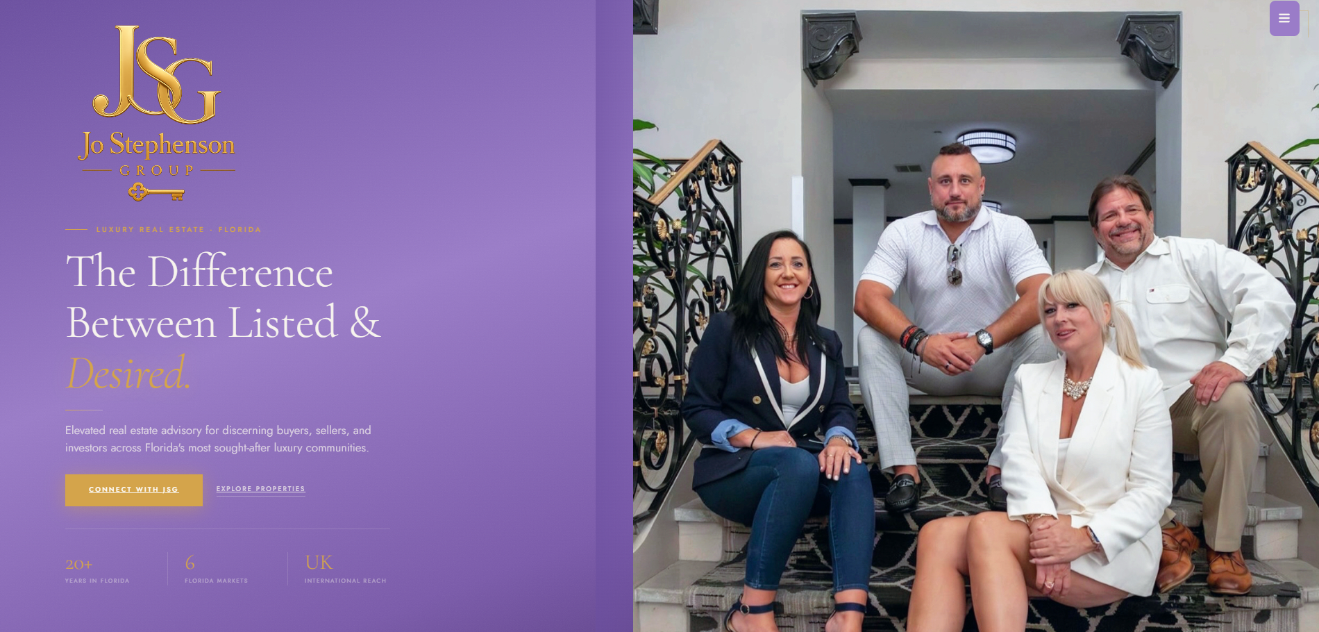 Jo Stephenson Group luxury real estate website Tampa Bay Florida