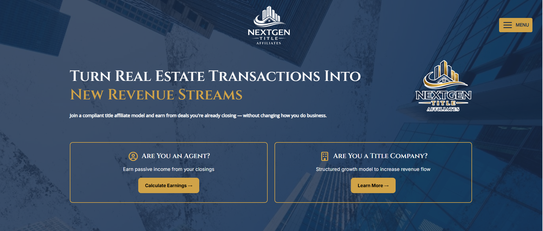 NextGen Title Affiliates website design Tampa Florida