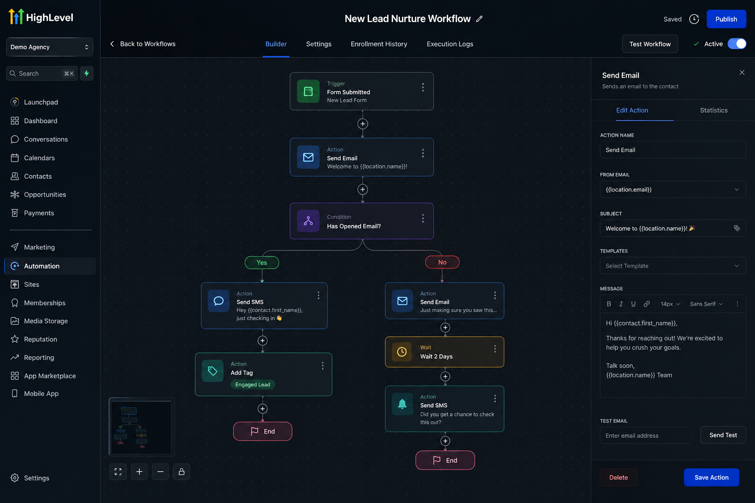 GoHighLevel CRM workflow automation setup