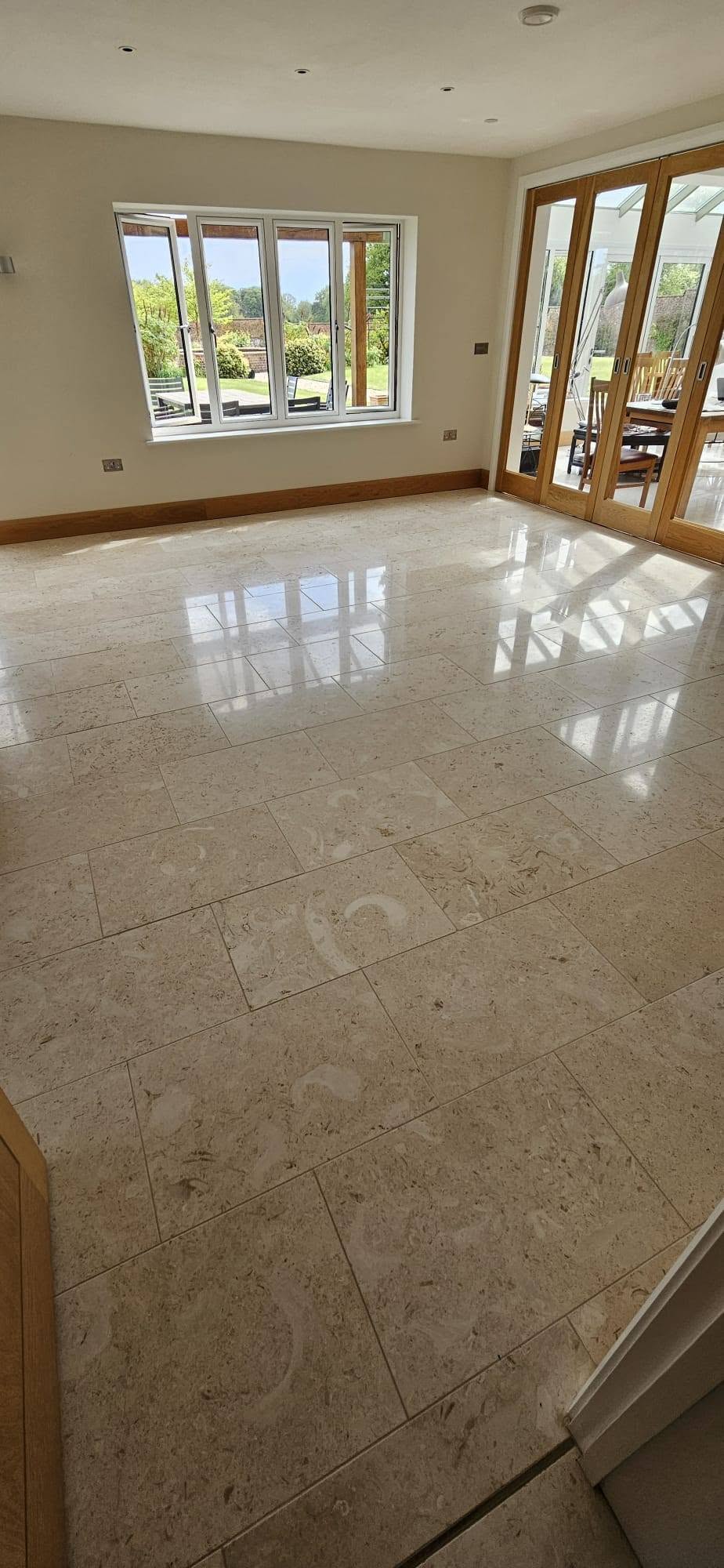 Polishing a marble floor
