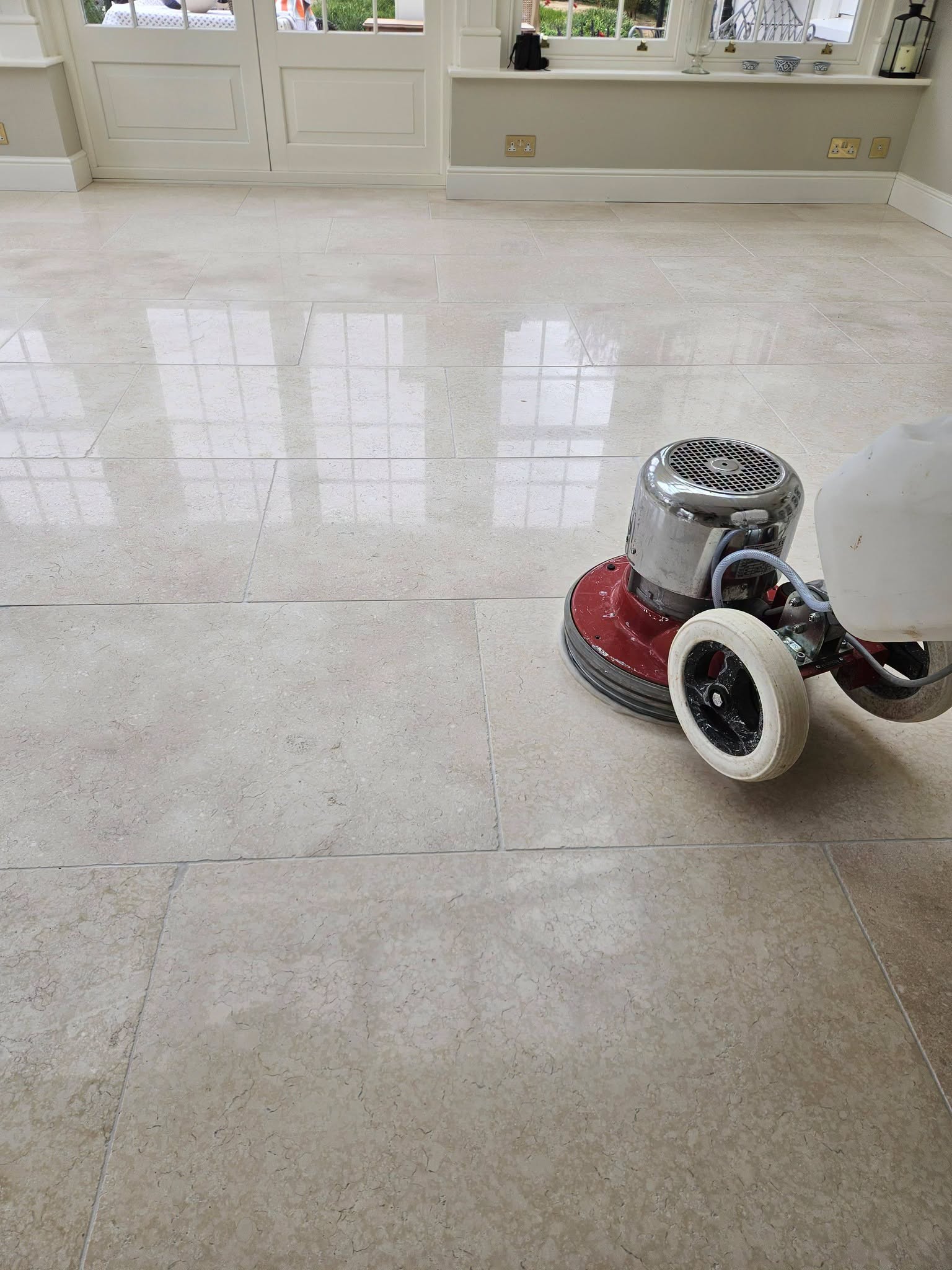 Stone floor cleaning
