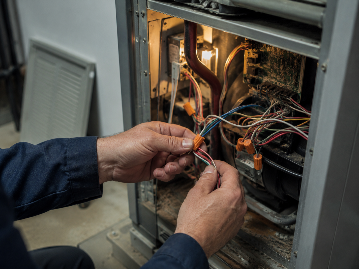 inside a furnace air handler