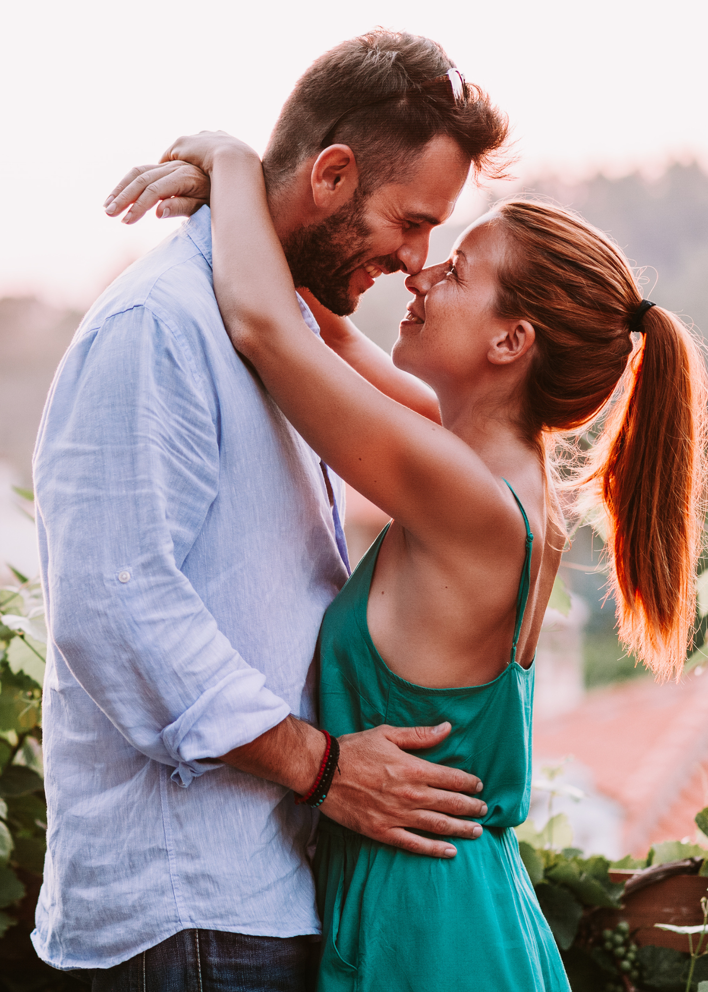 Couple laughing together