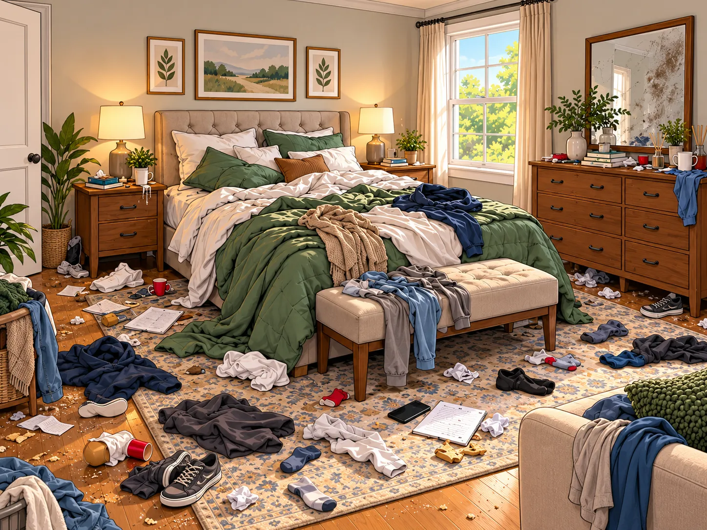 Bedroom before cleaning