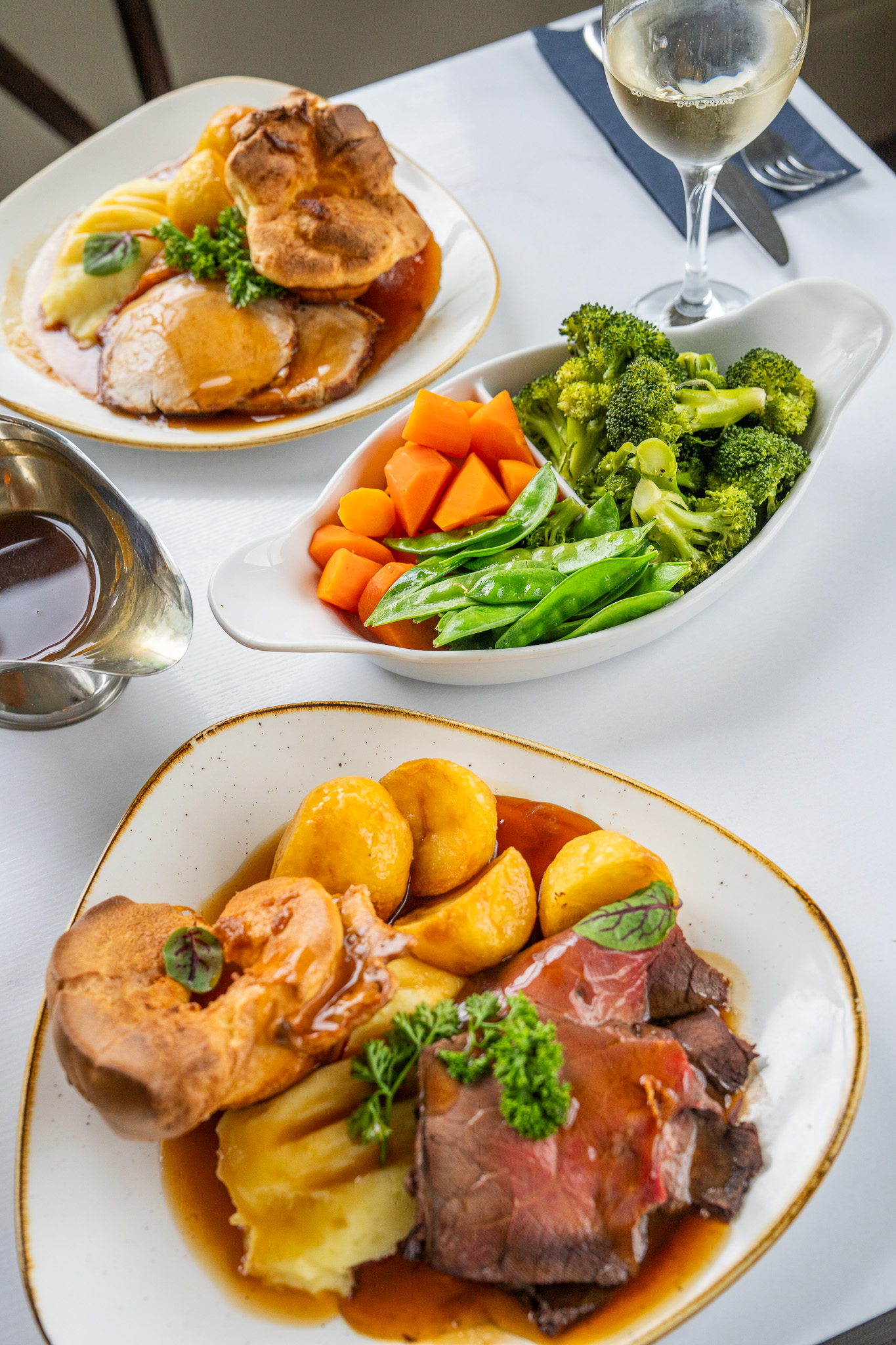 Christmas Day roast dinner table