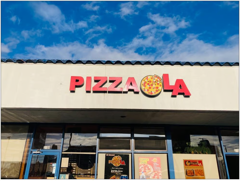 Homepage screenshot of mypizzala.com