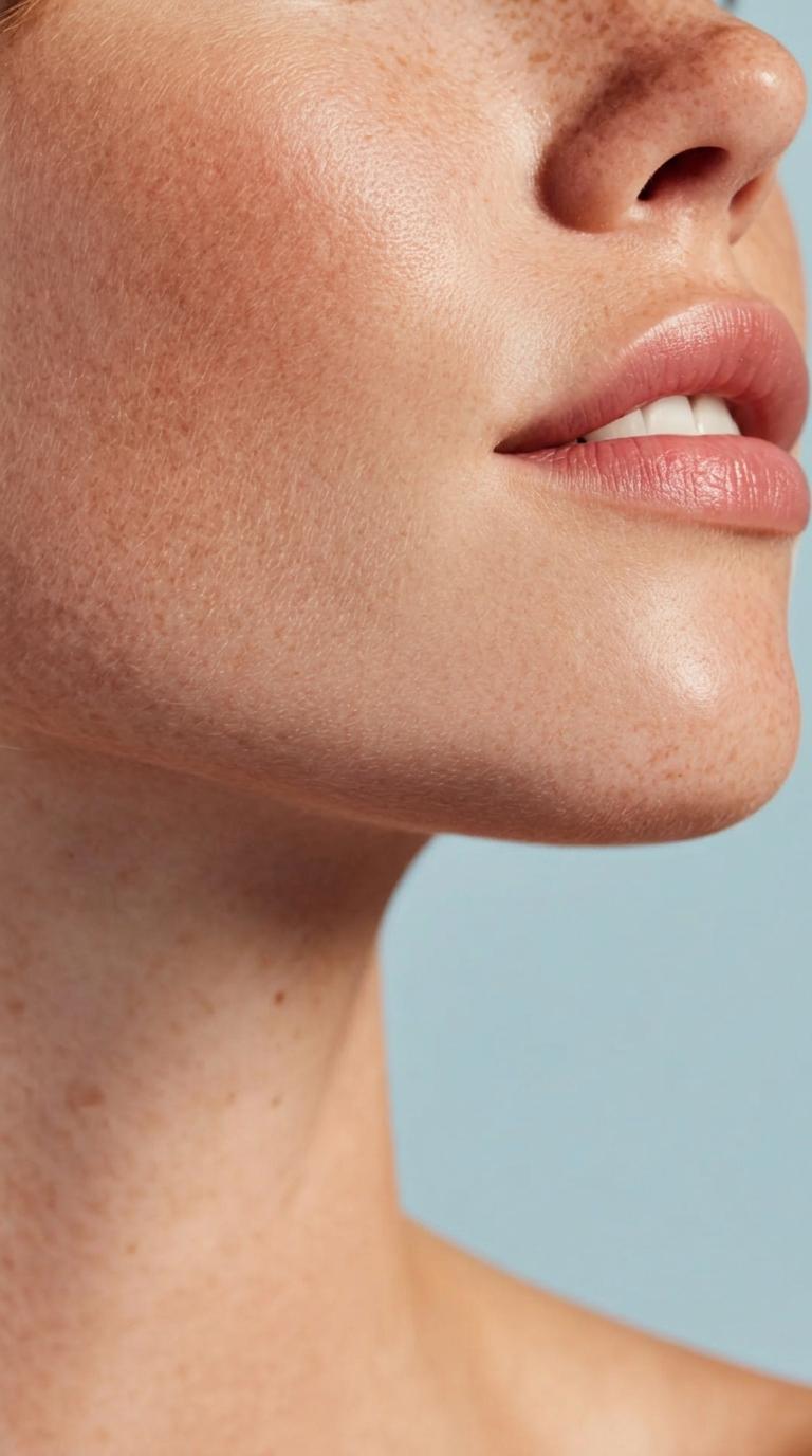 Smooth, hydrated skin with natural freckles