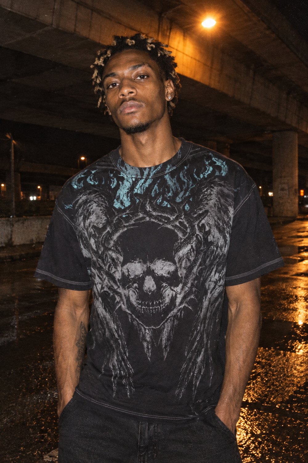 VIM 3235 Skull Flame Tee