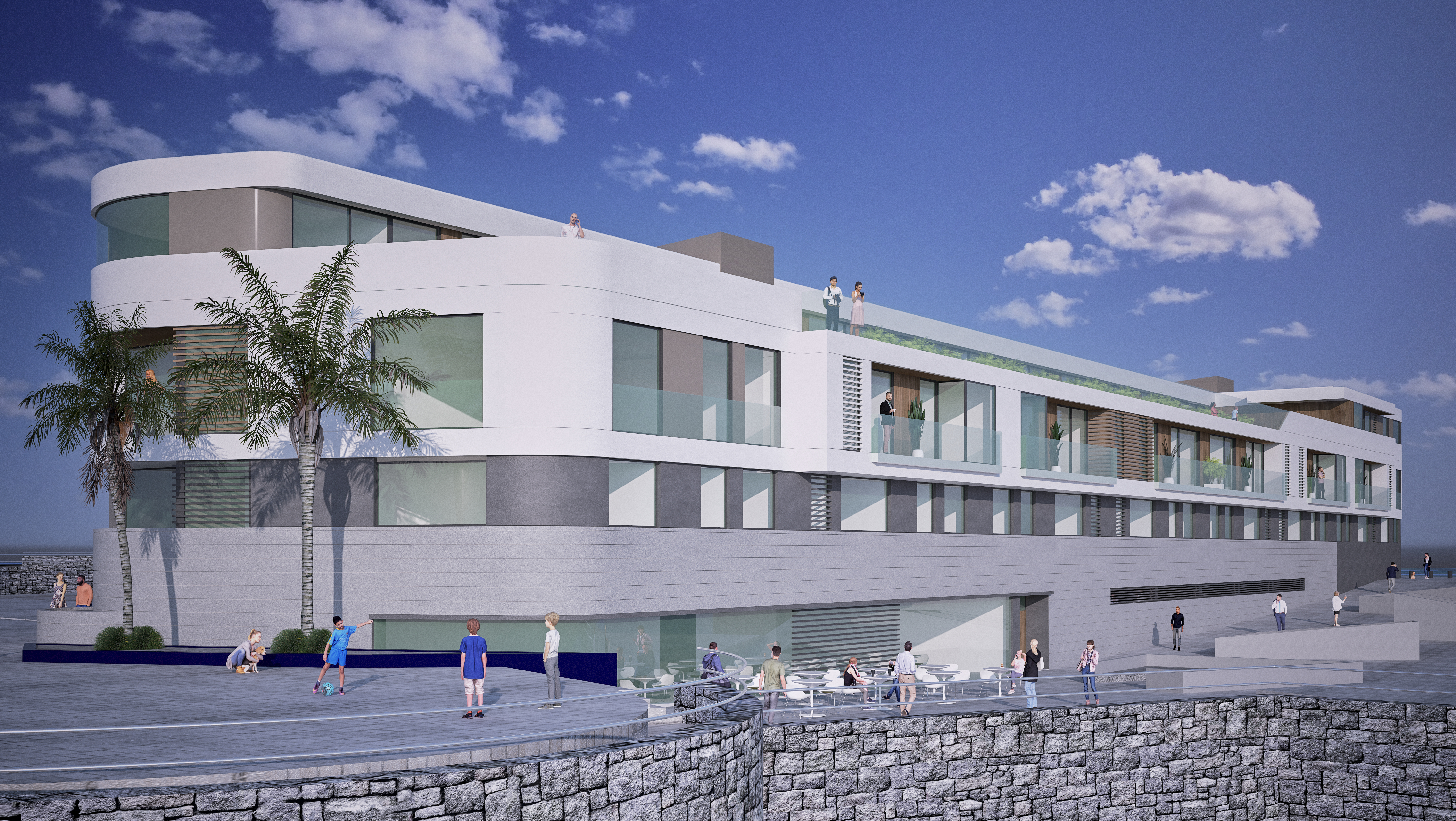 Fachada lateral Residencial Blas de Lezo Las Palmas