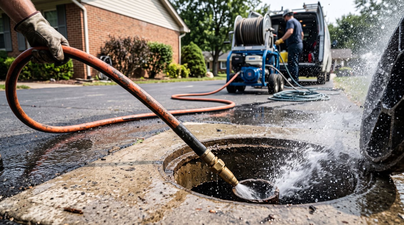 Hydro Jetting in progress