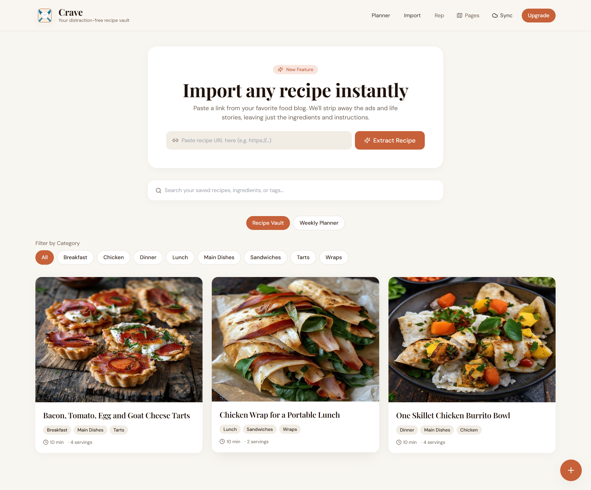 Crave Recipe Vault