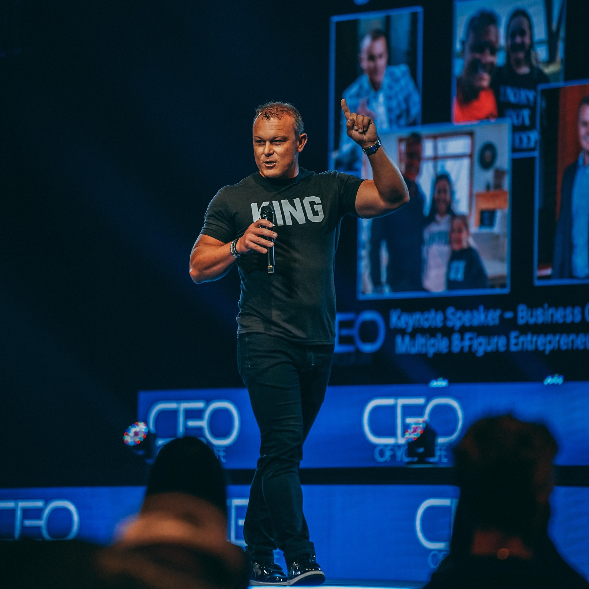 Rylee Meek speaking on stage at a King's Council event