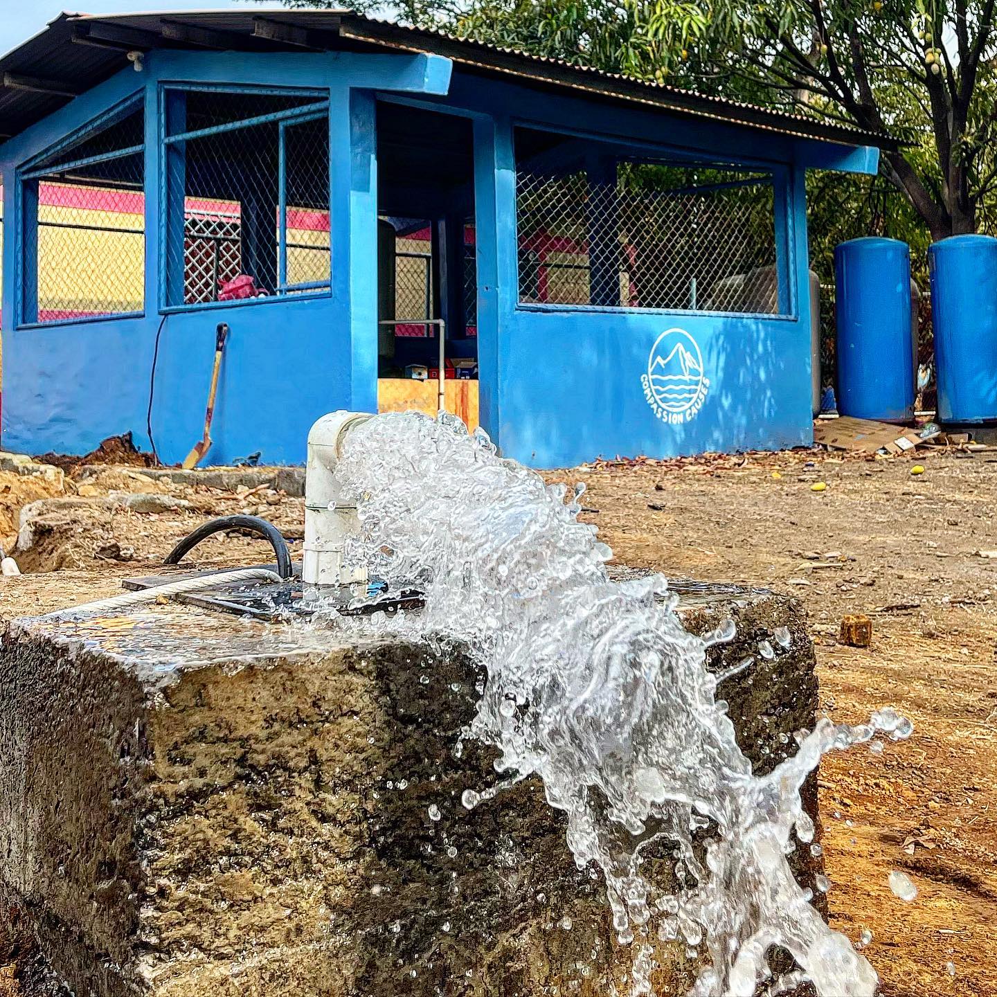 Village School — clean water flowing