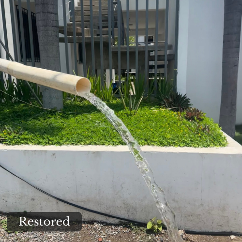 La Iglesia Rosa — restored well flowing
