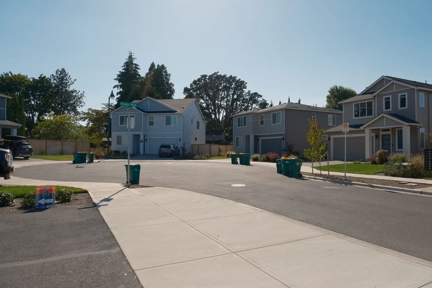 Finished homes in a Riverside Homes neighborhood