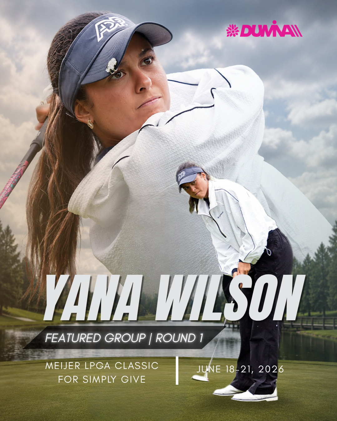 Dumina golf athlete feature graphic for Yana Wilson