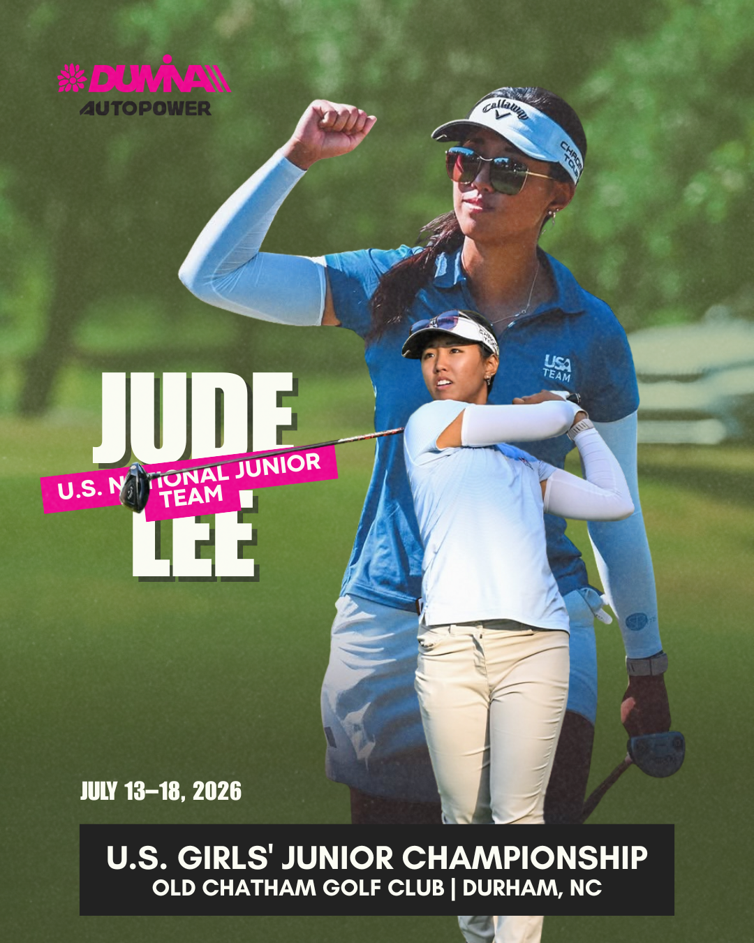 Dumina golf athlete feature graphic for Jude Lee