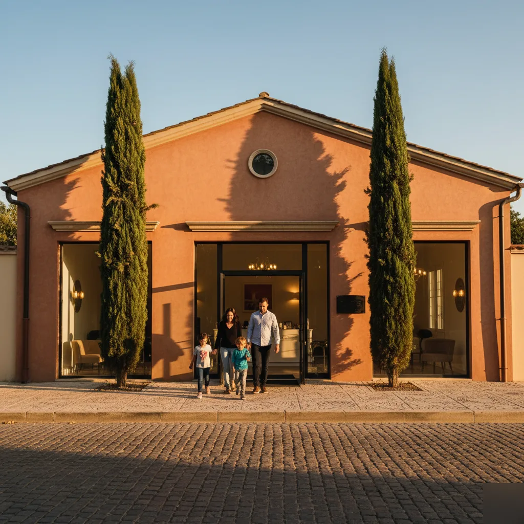 Family leaving a chiropractic clinic in Rome, GA after their appointment