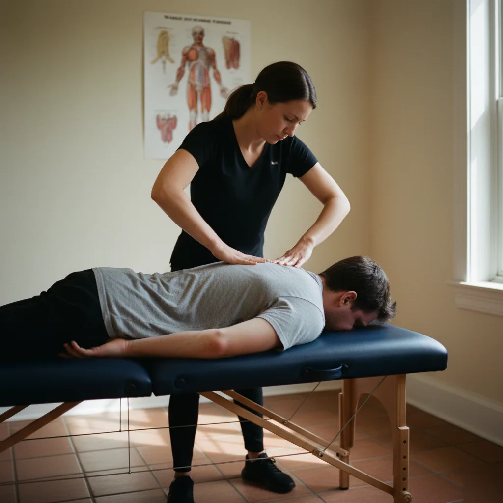 Chiropractor performing spinal manipulation on a patient for back pain treatment in Rome, GA