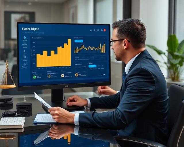 Attorney reviewing intake dashboard