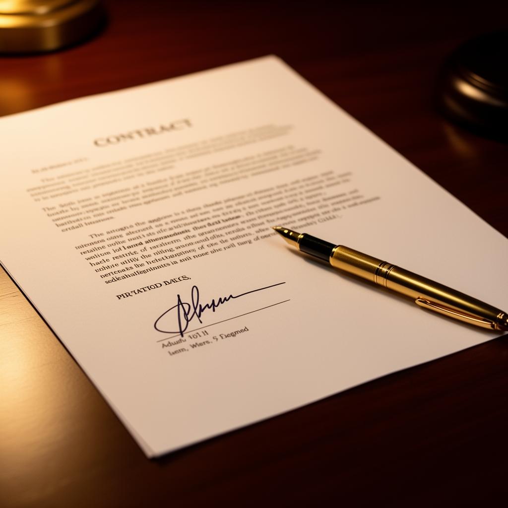 Signed retainer contract