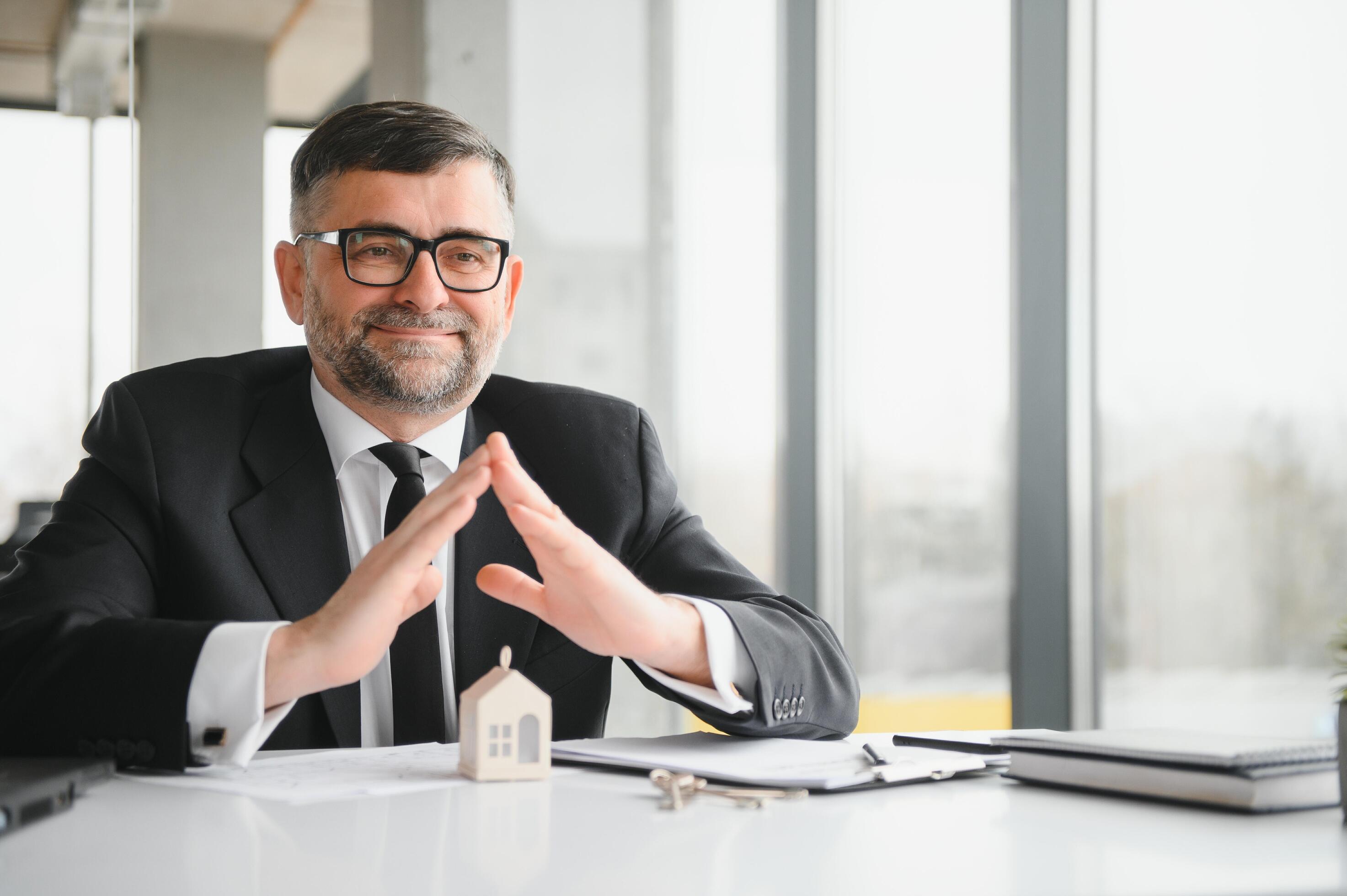 Courthouse, legal documents, or a landlord at a desk