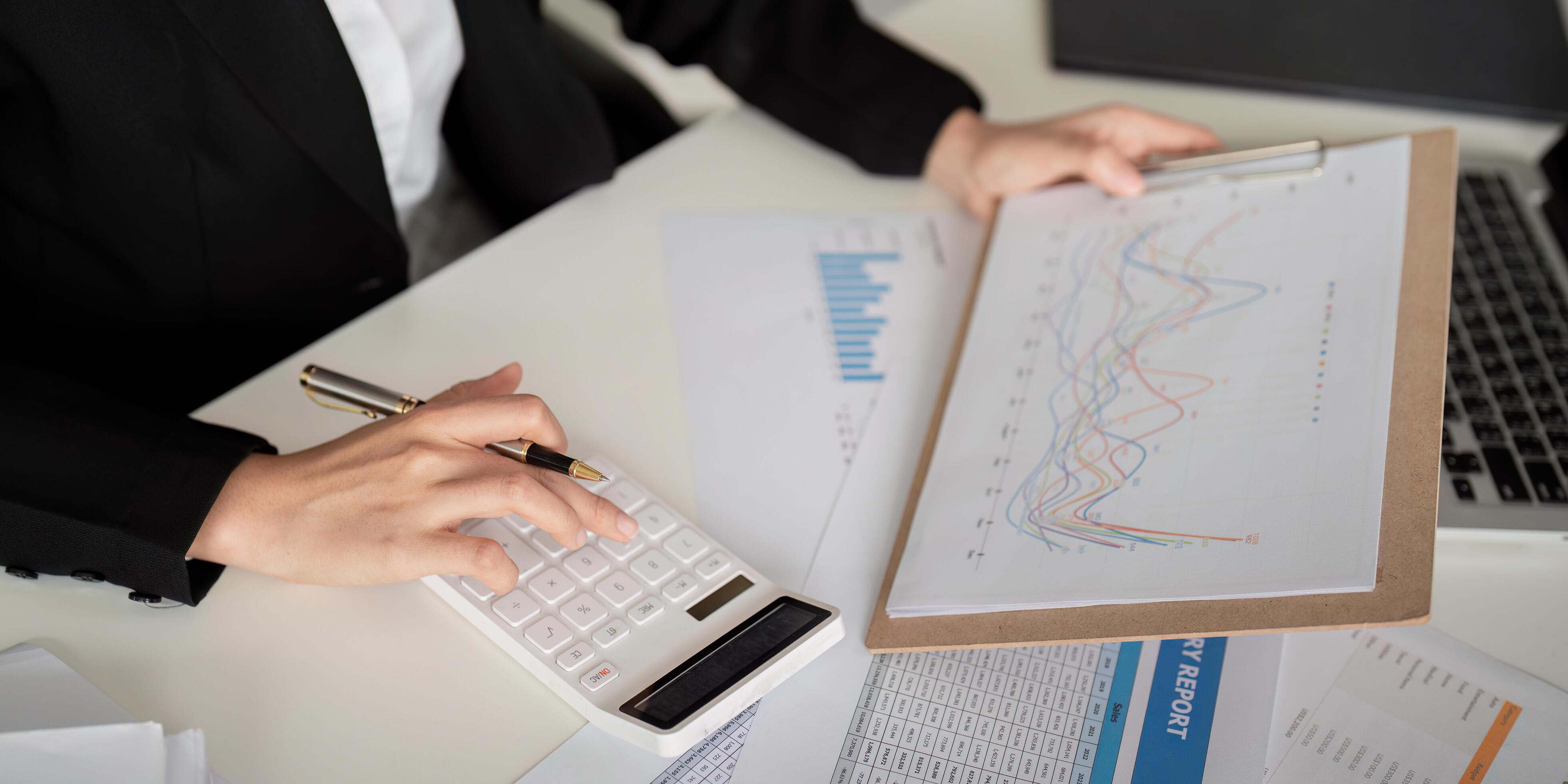 Financial documents, bank statement, or professional desk