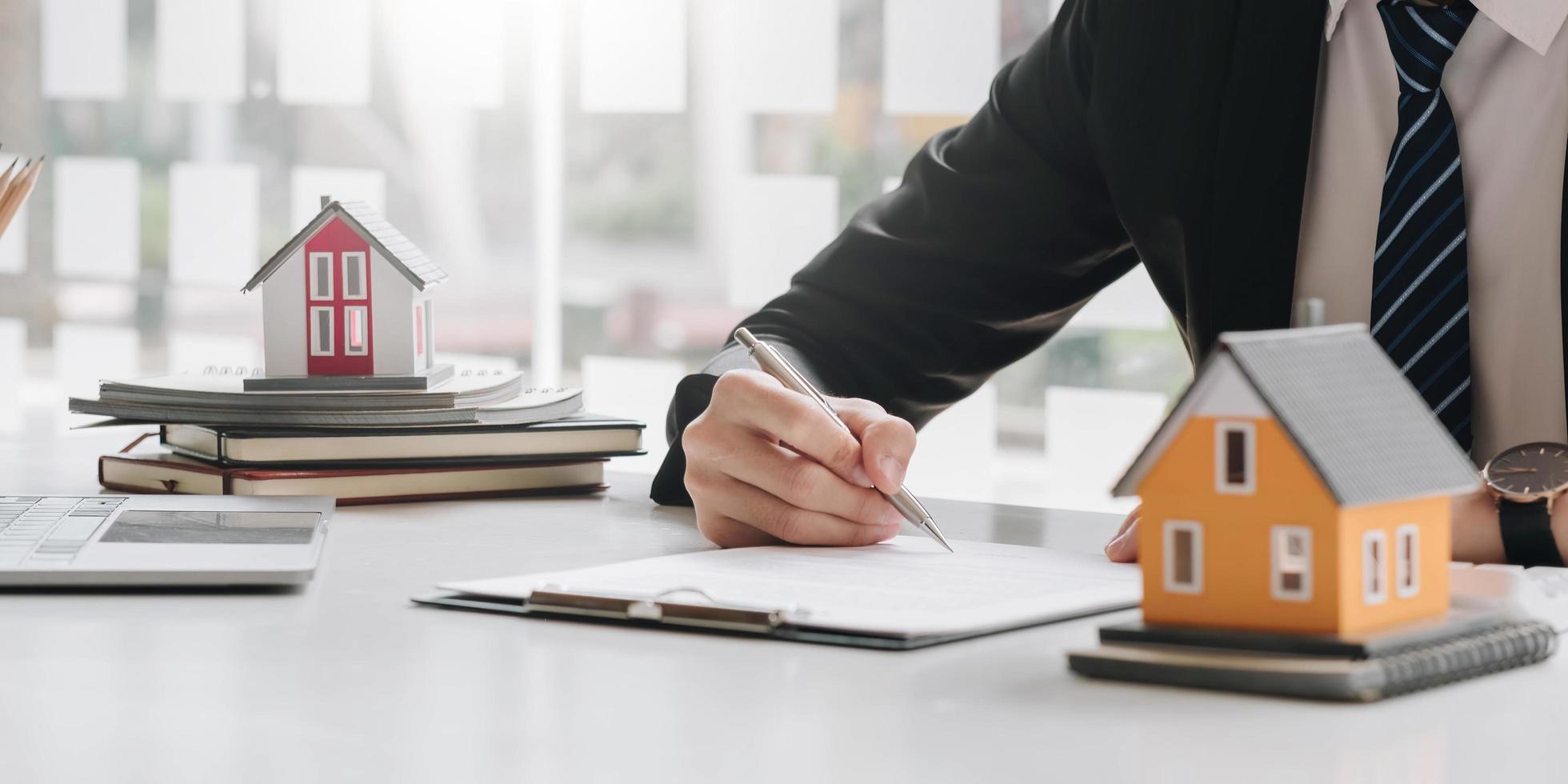 Property files, loan documents, or a real estate signing table