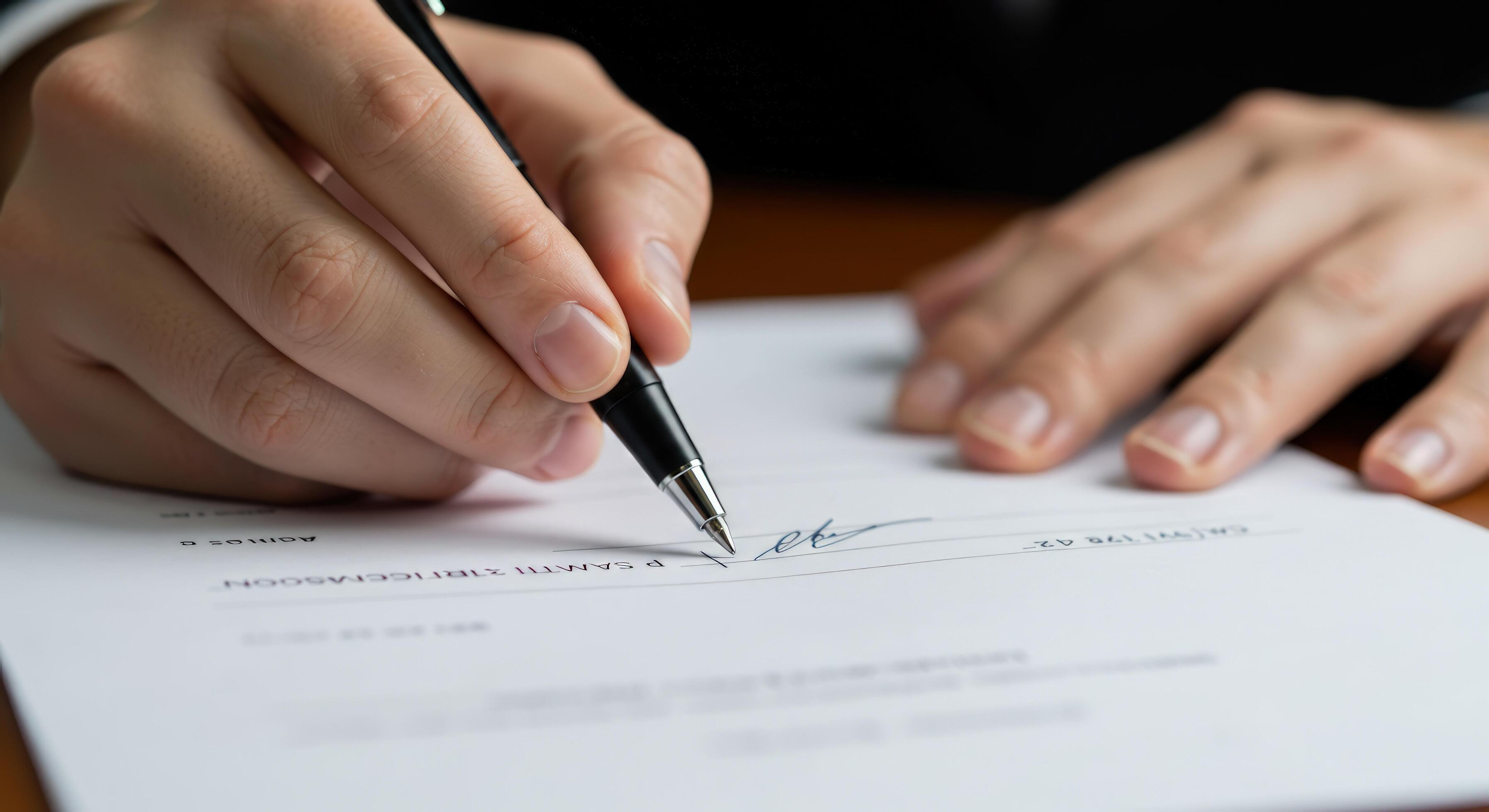 Signed loan documents on a professional desk