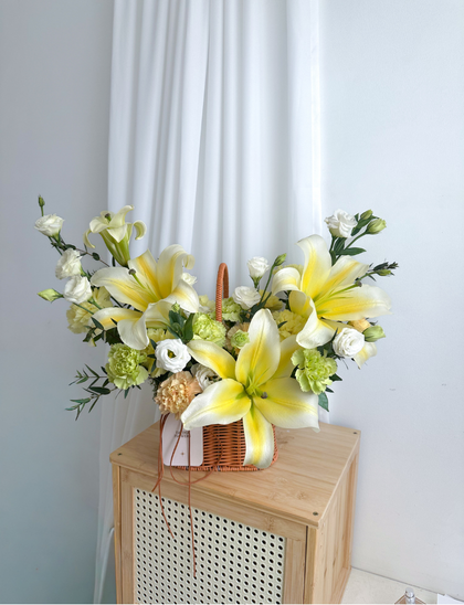 Pastel Prelude flower basket