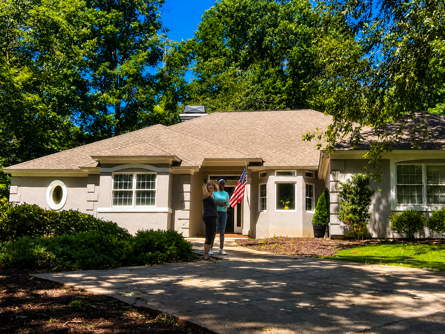 Falecia Terry helping a client review a probate property before cleaning out a house in Newnan Georgia