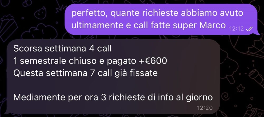 Risultato reale di un cliente A.Marra Consulting 19
