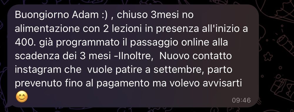 Risultato reale di un cliente A.Marra Consulting 28