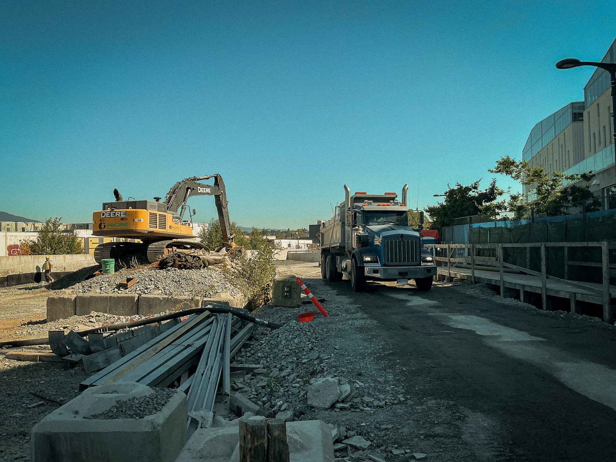 Subdivision site servicing with underground utilities in Langley BC