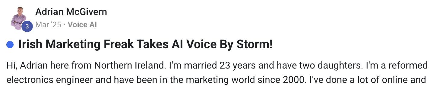 AI Agency Launch text testimonial 11