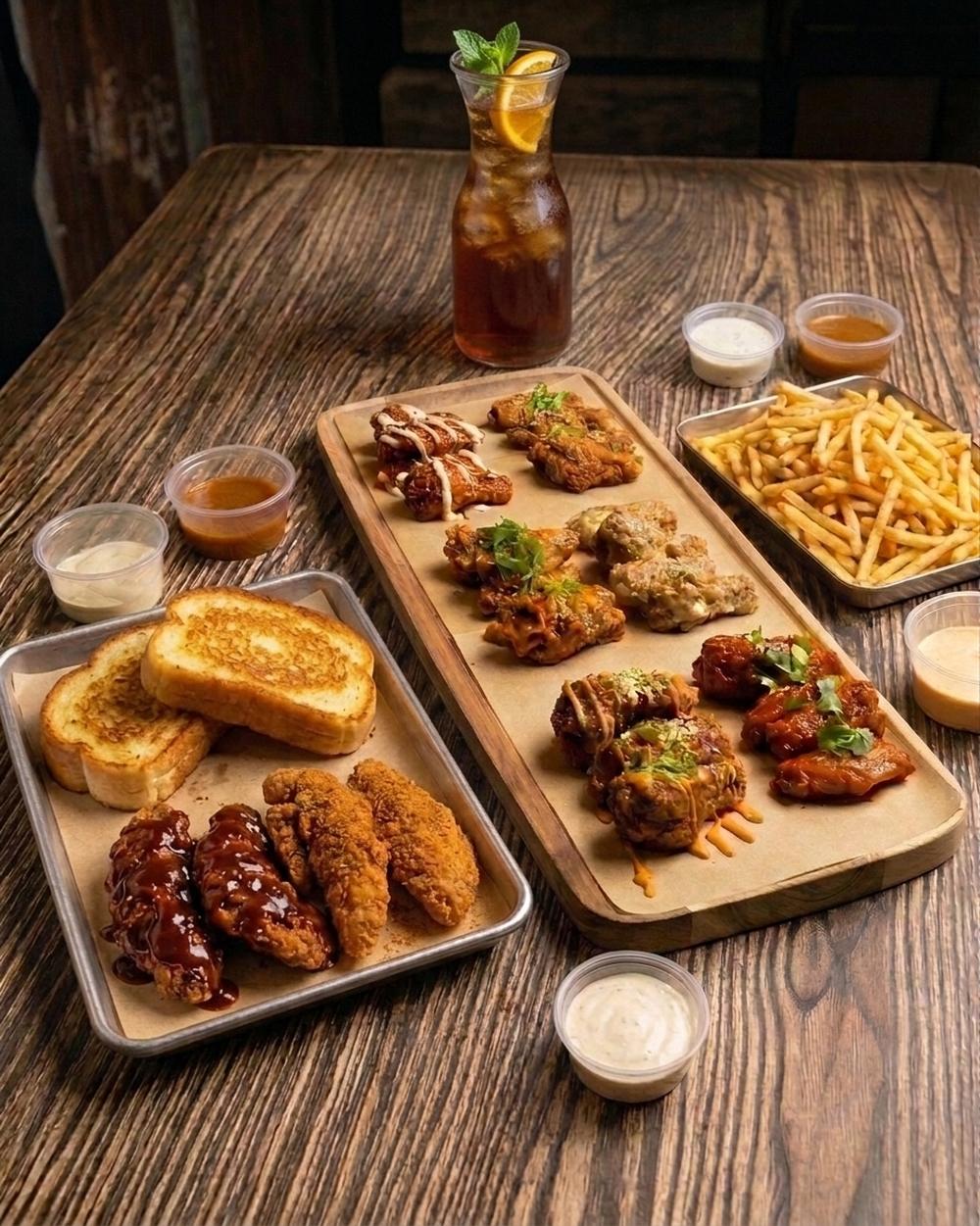 Combo 2 — 30 wings, chicken tenders, Texas toast, chips and a free jug of iced tea