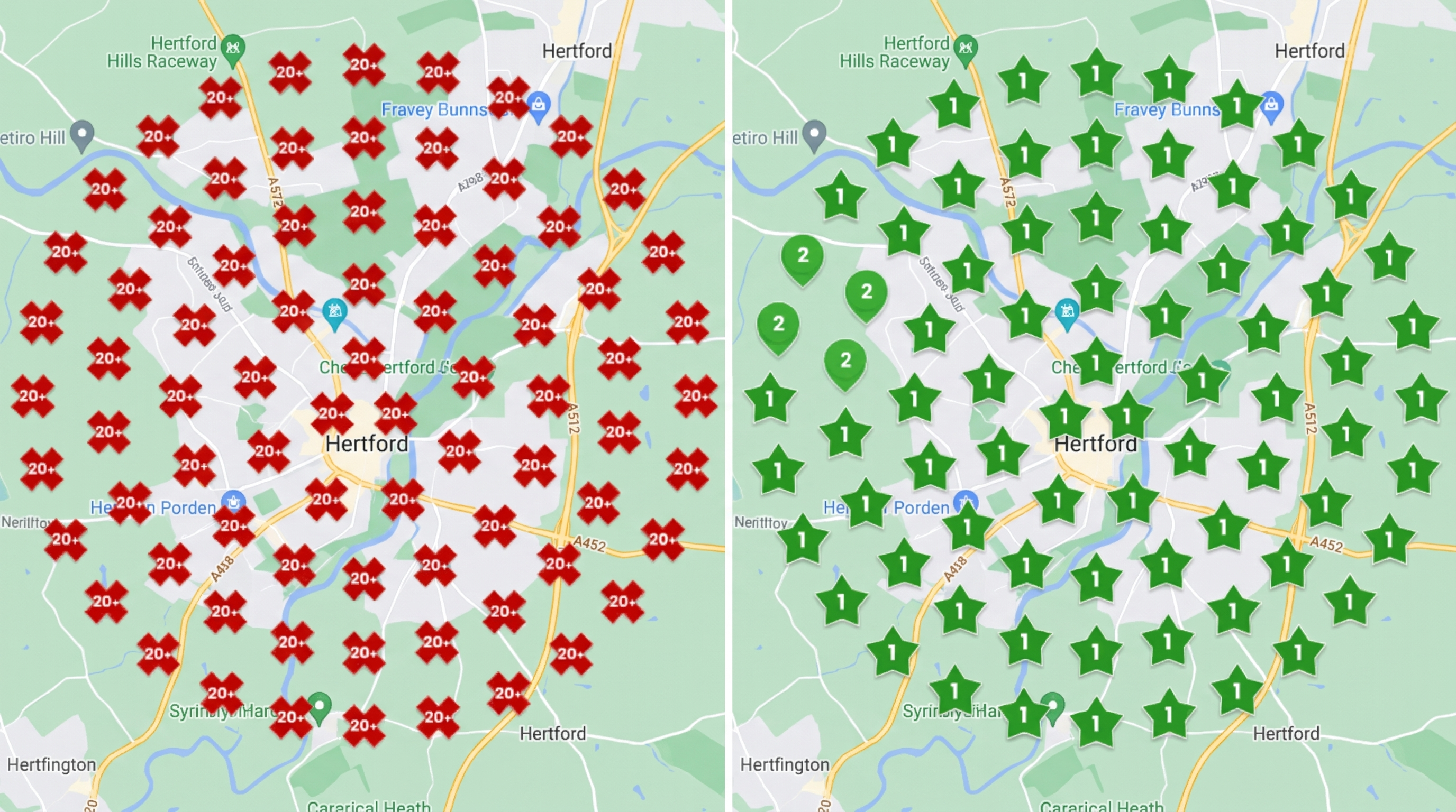 Google Maps ranking improvement in Hertford