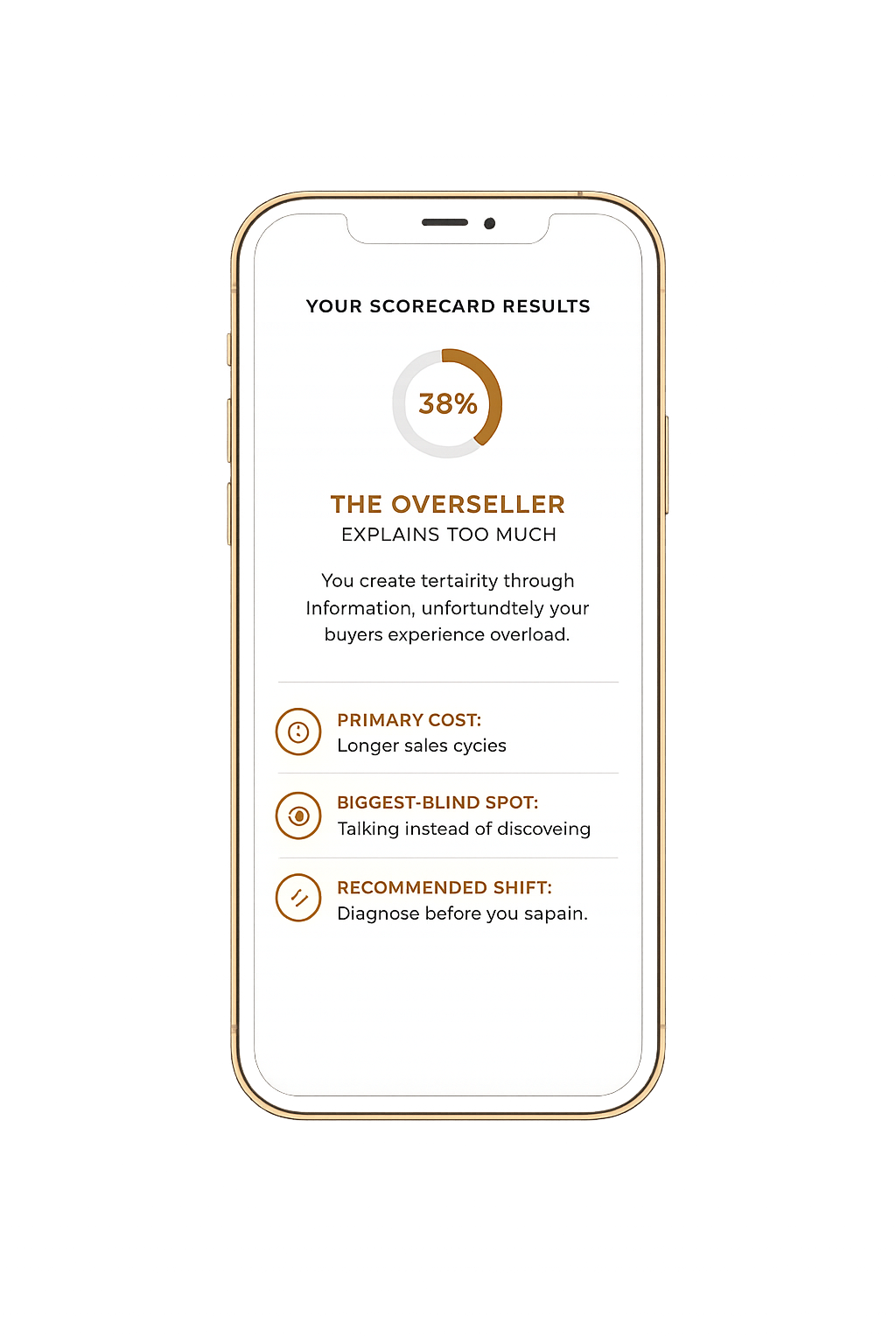 Sales Conversation Scorecard result on phone