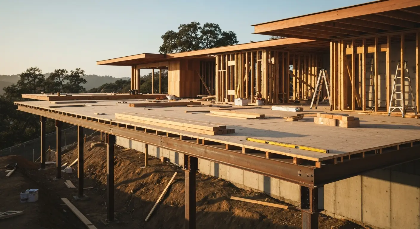 Hillside home construction