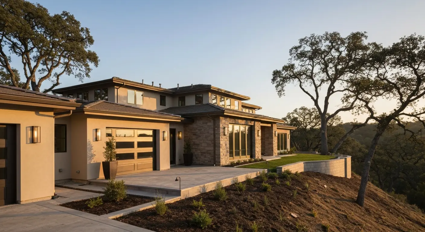 Custom estate home in hillside setting