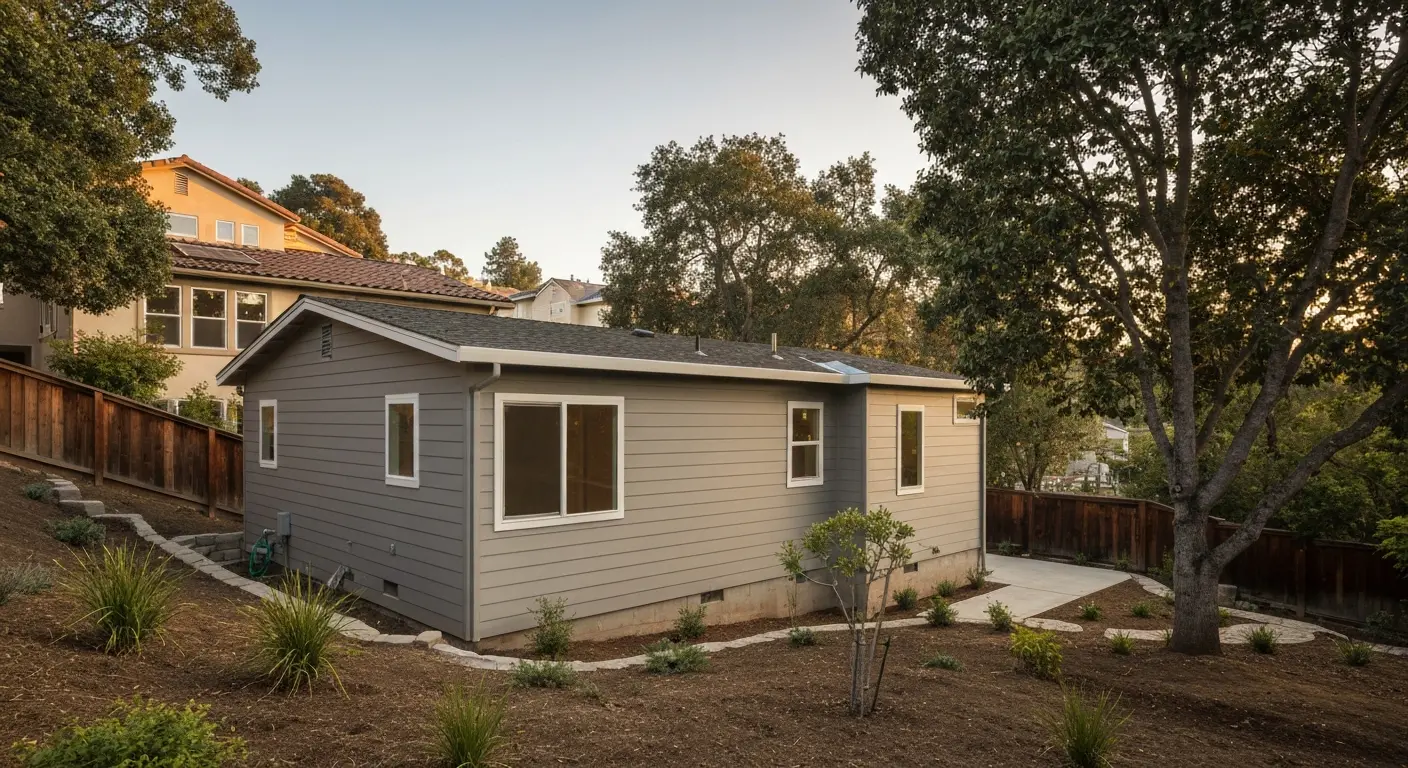 Detached ADU in Saratoga backyard