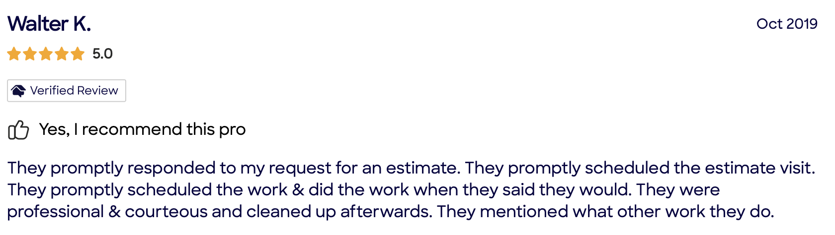 Customer review