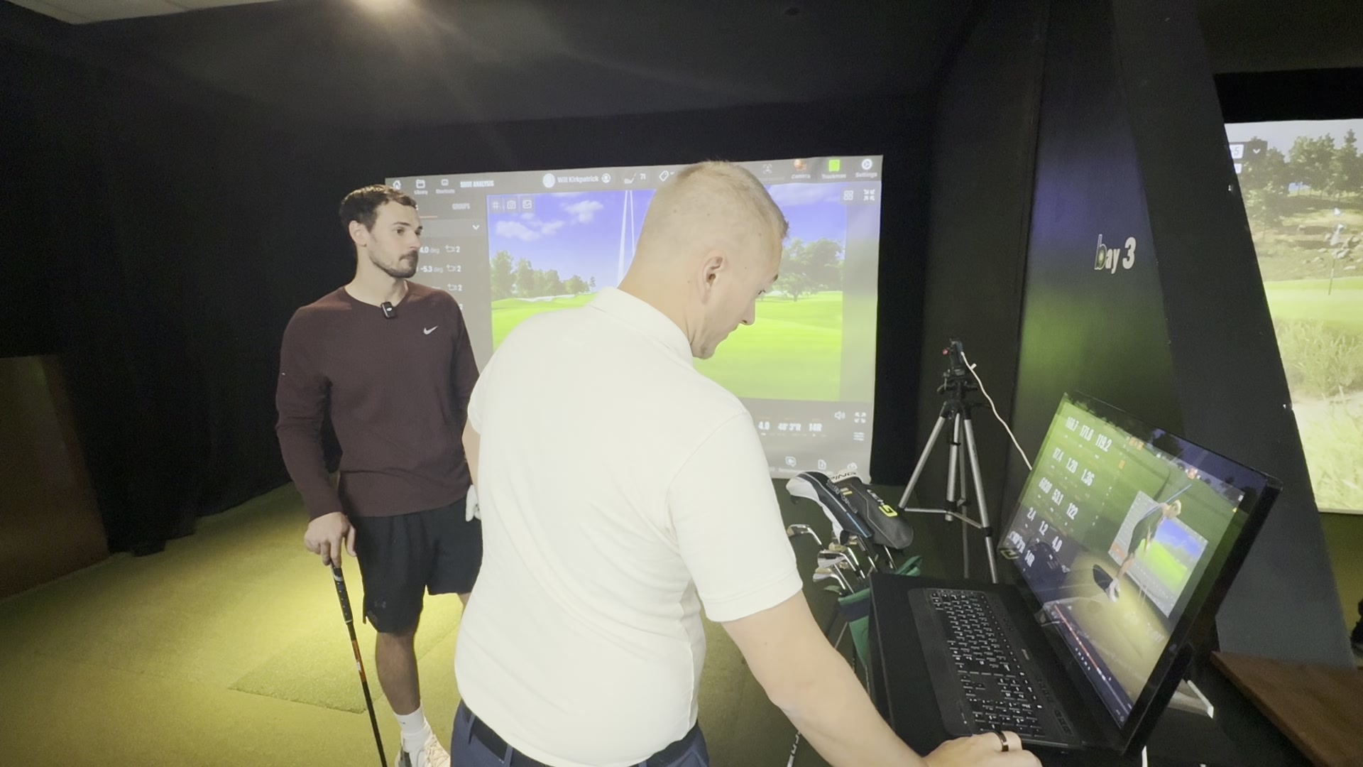 Video swing analysis showing real data overlay